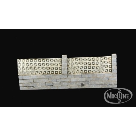 Muro con celosías tipo "B". Escala 1:35. Marca Macone. Ref: MAC35139.