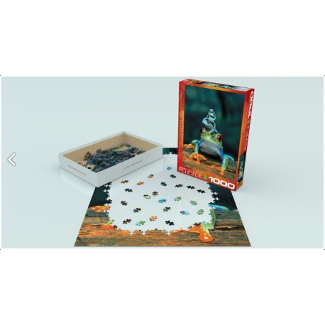 Red-Eyed Tree Frog. Puzzle vertical, 1000 pz. Marca Eurographics. Ref: 6000-3004.