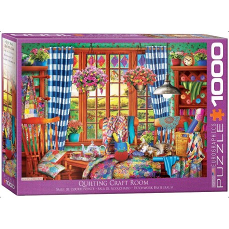 Quilting Craft Room. Puzzle horizontal, 1000 pz. Marca Eurographics. Ref: 6000-5348.