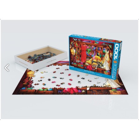 Quilting Craft Room. Puzzle horizontal, 1000 pz. Marca Eurographics. Ref: 6000-5348.