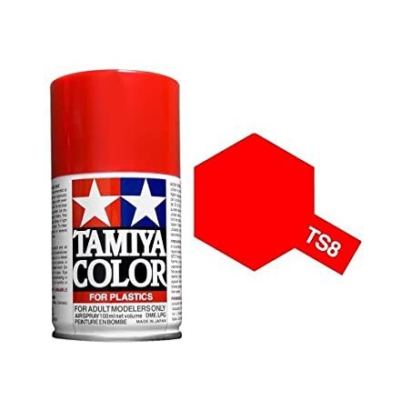 Spray Rojo Italiano brillante, Italian Red (85008). Bote 100 ml. Marca Tamiya. Ref: TS-8.