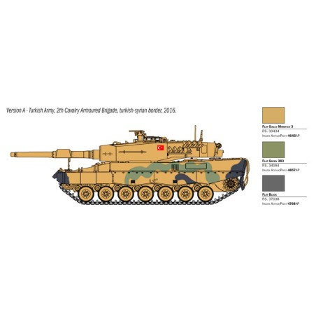 Leopard 2A4, contiene calcas españolas. Escala 1:35. Marca Italeri. Ref: 6559.