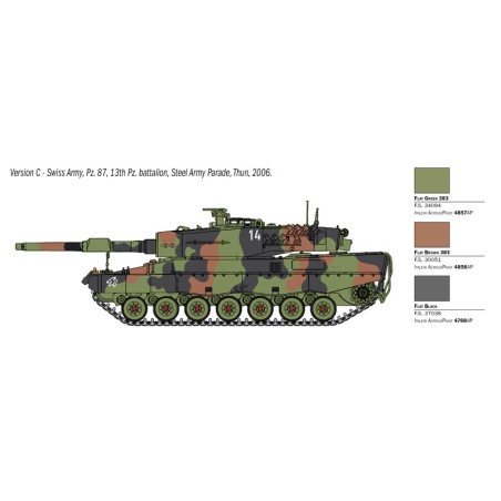 Leopard 2A4, contiene calcas españolas. Escala 1:35. Marca Italeri. Ref: 6559.