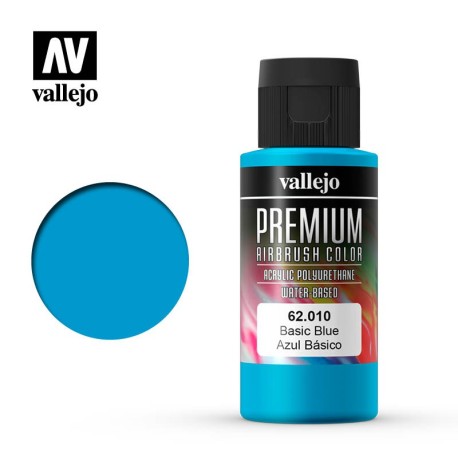 Premium Azul Básico. Premium Airbrush Color. Bote 60 ml. Marca Vallejo. Ref: 62010.