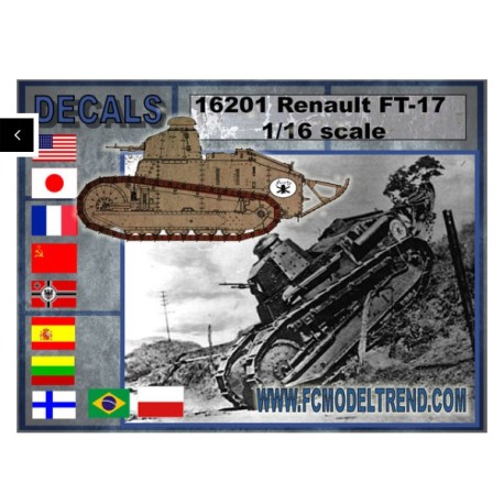 Calcas para el FT-17. Escala 1/16. Marca Fcmodeltips / Fcmodeltrend. Ref: 16201