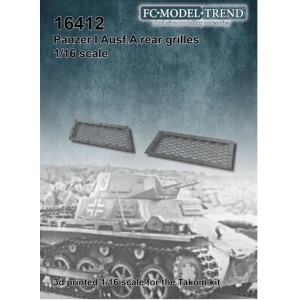 Rejillas Treseras Panzer I Ausf.A. Escala 1:16. Marca FCmodeltrend. Ref: 16412.