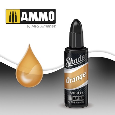 Sombreador Naranja. Bote 10 ml. Marca Ammo by Mig Jimenez. Ref: AMIG0850.
