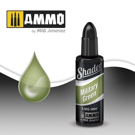 Sombreador Verde Militar. Bote 10 ml. Marca Ammo by Mig Jimenez. Ref: AMIG0856.