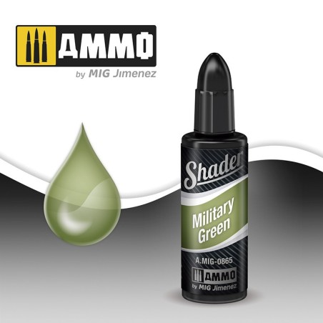 Sombreador Verde Militar. Bote 10 ml. Marca Ammo by Mig Jimenez. Ref: AMIG0856.