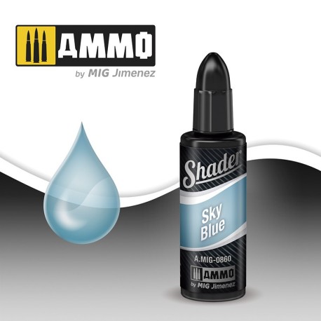 Sombreador Azul Cielo. Bote 10 ml. Marca Ammo by Mig Jimenez. Ref: AMIG0860.