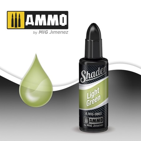 Sombreador Verde claro. Bote 10 ml. Marca Ammo by Mig Jimenez. Ref: AMIG0863.