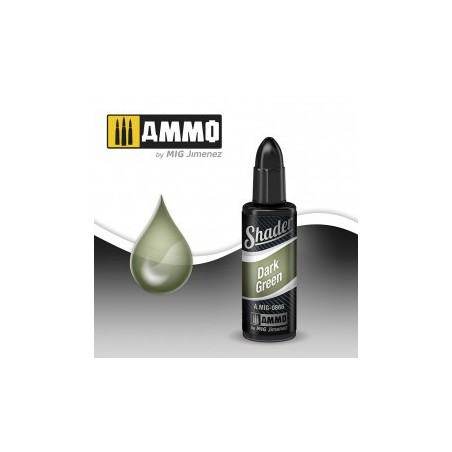 Sombreador Verde Oscuro. Bote 10 ml. Marca Ammo by Mig Jimenez. Ref: AMIG0866.