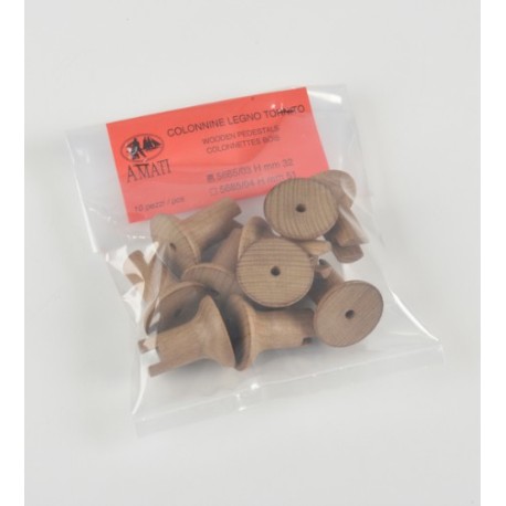 Pedestal liso en madera, 32 mm de altura. 2 unds. Marca Amati. Ref: 568503.