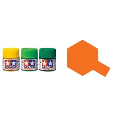 Gloss Orange, Naranja Brillo (81006). Bote 23ml.  Marca Tamiya. Ref: X-6.
