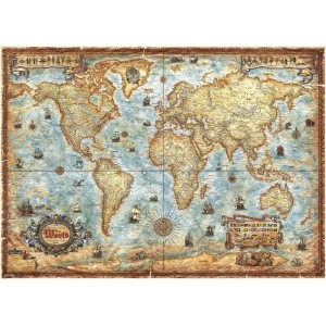 Mapa world. Puzzle horizontal, 2000 pz. Marca Heye. Ref: 29845. 2
