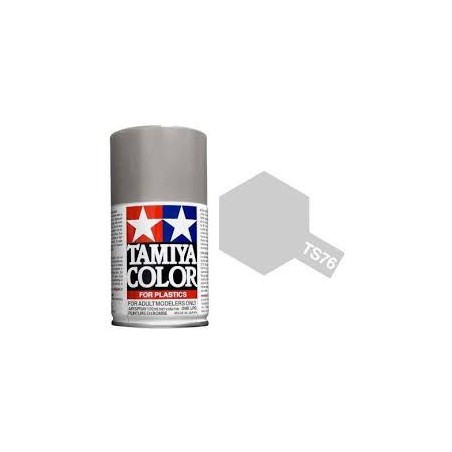 Spray Mica Silver Gloss, Un lujoso color plateado claro con un toque de azul. (85076). Bote 100 ml. Marca Tamiya. Ref: TS-76.