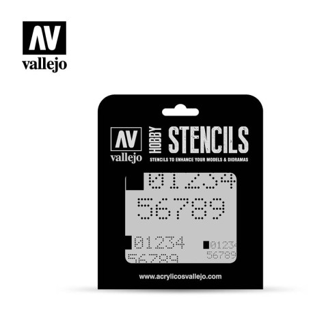 Stencils Números Digitales. Marca Vallejo . Ref: ST-SF004.