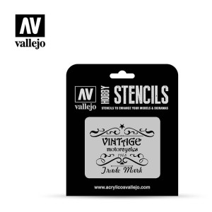 Stencils Rótulo de Motocicleta Vintage.  Marca Vallejo . Ref: ST-LET005.