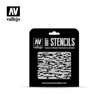 Stencils Camuflaje Pixelado Moderno.  Marca Vallejo . Ref: ST-CAM004.