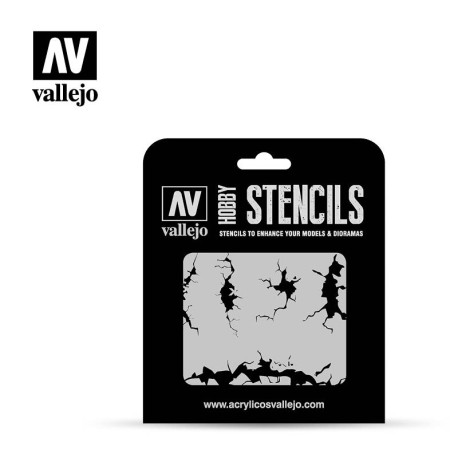 Stencils Muro Agrietado . Marca Vallejo . Ref: ST-TX001.
