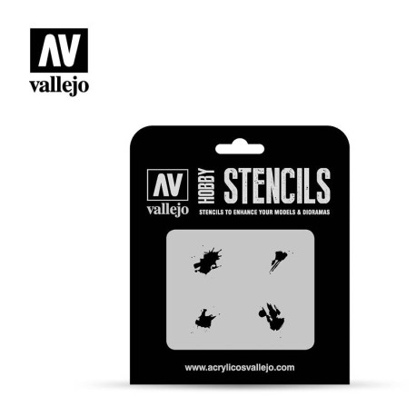 Stencils Salpicaduras Gasolina . Marca Vallejo . Ref: ST-TX004.