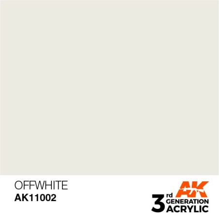 Acrílicos de 3rd Generación, OFFWHITE – STANDARD. Bote 17 ml. Marca Ak-Interactive. Ref: Ak11002.