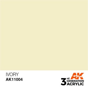 Acrílicos de 3rd Generación, IVORY – STANDARD. Bote 17 ml. Marca Ak-Interactive. Ref: Ak11004.
