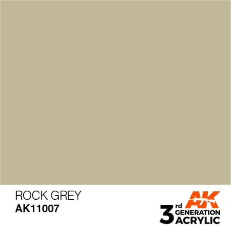 Acrílicos de 3rd Generación, ROCK GREY – STANDARD. Bote 17 ml. Marca Ak-Interactive. Ref: Ak11007.