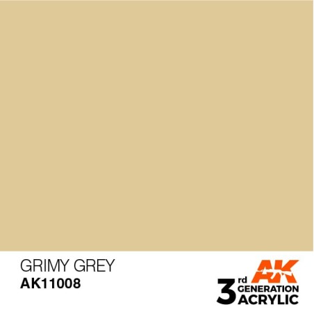 Acrílicos de 3rd Generación, GRIM GREY – STANDARD. Bote 17 ml. Marca Ak-Interactive. Ref: Ak11008.