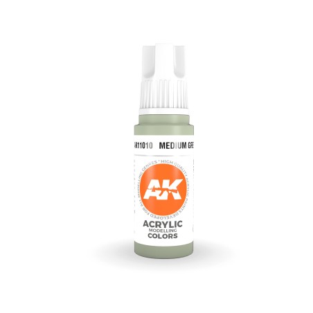 Acrílicos de 3rd Generación, MEDIUM GREY – STANDARD. Bote 17 ml. Marca Ak-Interactive. Ref: Ak11010.