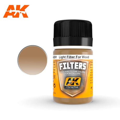 OCHER FOR SAND / LIGHT FILTER FOR WOOD. Bote de 35 ml. Marca AK Interactive. Ref: AK261.