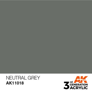 Acrílicos de 3rd Generación, NEUTRAL GREY – STANDARD. Bote 17 ml. Marca Ak-Interactive. Ref: Ak11018.
