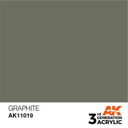 Acrílicos de 3rd Generación, GRAPHITE – STANDARD. Bote 17 ml. Marca Ak-Interactive. Ref: Ak11019.