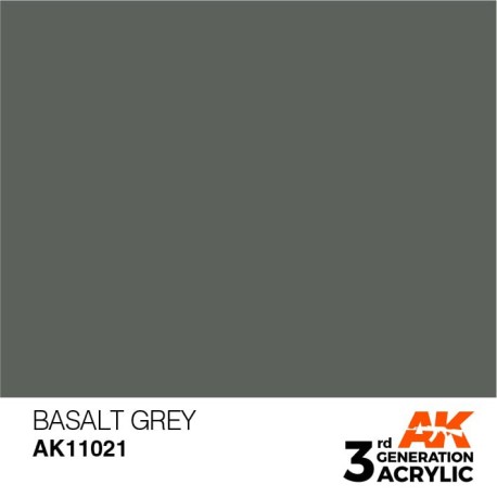 Acrílicos de 3rd Generación, BASALT GREY– STANDARD. Bote 17 ml. Marca Ak-Interactive. Ref: Ak11021.