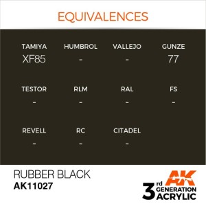 Acrílicos de 3rd Generación, RUBBER BLACK – STANDARD. Bote 17 ml. Marca Ak-Interactive. Ref: Ak11027. 2