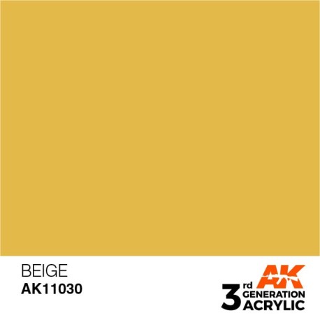 Acrílicos de 3rd Generación, BEIGE – STANDARD. Bote 17 ml. Marca Ak-Interactive. Ref: Ak11030.