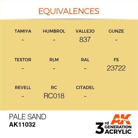 Acrílicos de 3rd Generación, PALE SAND – STANDARD. Bote 17 ml. Marca Ak-Interactive. Ref: Ak11032.