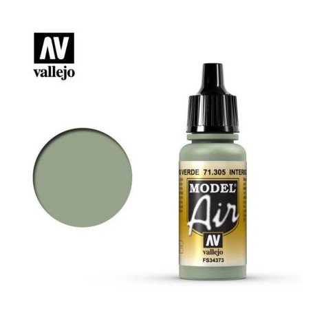 Acrilico Model air, Interior Gris Verde.  Bote 17 ml. Marca Vallejo. Ref: 71.305.