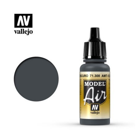 Acrilico Model air, AMT-12 Gris Oscuro. Bote 17 ml. Marca Vallejo. Ref: 71.308.