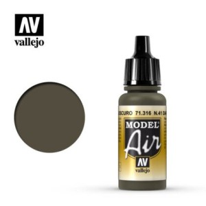 Acrilico Model air, N.41 Verde Oliva Oscuro. Bote 17 ml. Marca Vallejo. Ref: 71.316.