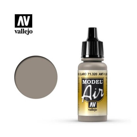Acrilico Model air, AMT-1 Marrón Grisáceo Claro. Bote 17 ml. Marca Vallejo. Ref: 71.320.
