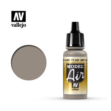 Acrilico Model air, AMT-1 Marrón Grisáceo Claro. Bote 17 ml. Marca Vallejo. Ref: 71.320.