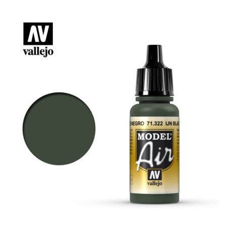 Acrilico Model air, IJN Verde Negro. Bote 17 ml. Marca Vallejo. Ref: 71.322.