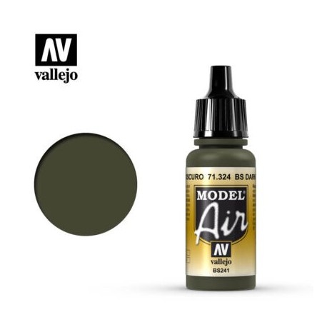 Acrilico Model air, BS Verde Oscuro. Bote 17 ml. Marca Vallejo. Ref: 71.324.