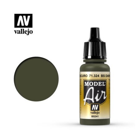 Acrilico Model air, BS Verde Oscuro. Bote 17 ml. Marca Vallejo. Ref: 71.324.