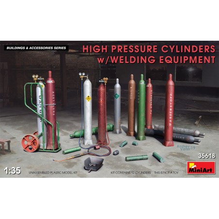 Bombonas de alta Precisión con Equipo de Soldadura. Escala 1:35. Marca Miniart. Ref: 35618.