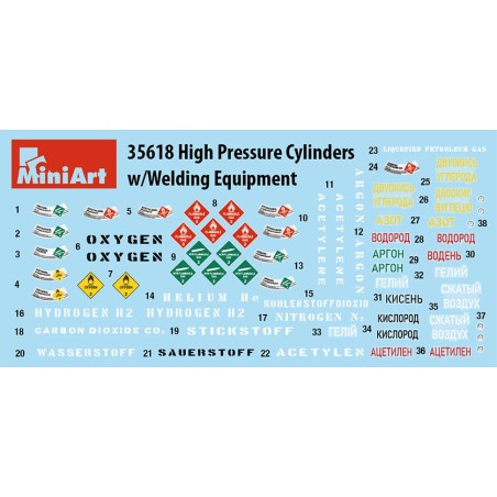 Bombonas de alta Precisión con Equipo de Soldadura. Escala 1:35. Marca Miniart. Ref: 35618.