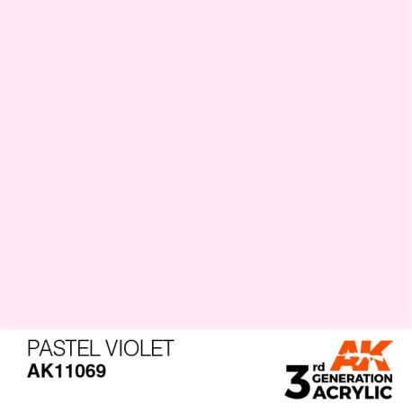 Acrílicos de 3rd Generación, PASTEL VIOLET– PASTEL. Bote 17 ml. Marca Ak-Interactive. Ref: Ak11069.