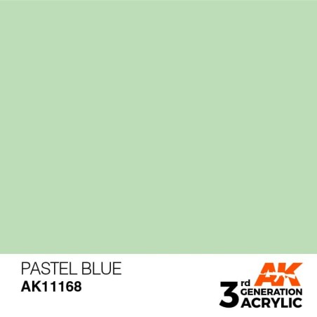 Acrílicos de 3rd Generación, PASTEL BLUE– PASTEL. Bote 17 ml. Marca Ak-Interactive. Ref: Ak11168.