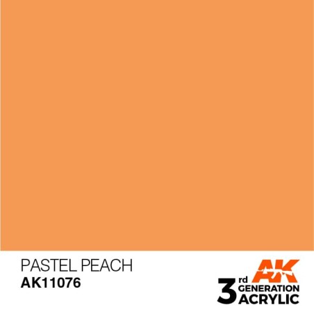 Acrílicos de 3rd Generación, PASTEL PEACH– PASTEL. Bote 17 ml. Marca Ak-Interactive. Ref: Ak11076.